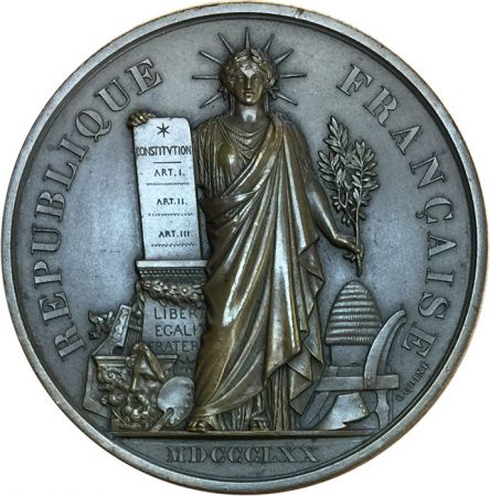 France Médaille 1870 France - Pigeons voyageurs  Ministère de la Guerre - Eugène André Oudiné