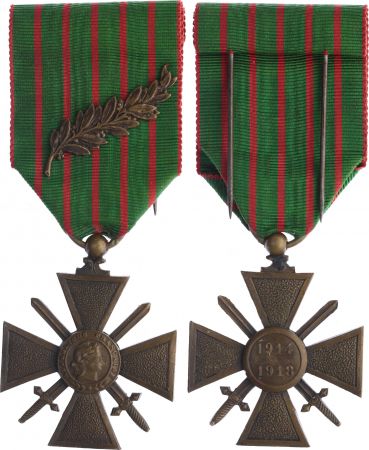 France Médaille Militaire Croix de Guerre  - 1914-1918- Première Guerre Mondiale - 1 Palme
