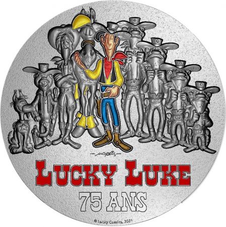France MÉDAILLE Presse Papier 2021 - 75 ans de Lucky Luke - Monnaie de Paris