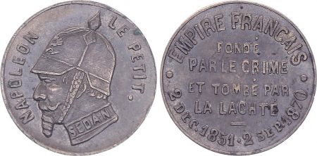 France Médaille satirique Napoléon III le Petit  - Sedan 1870