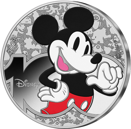 France Mickey Mouse - 100 ans Disney - 10 Euros Argent Couleur 2023