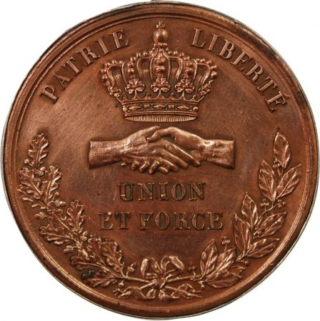 France MONARCHIE DE JUILLET  FÊTE NATIONALE DE NANTES - MEDAILLE CUIVRE 1831