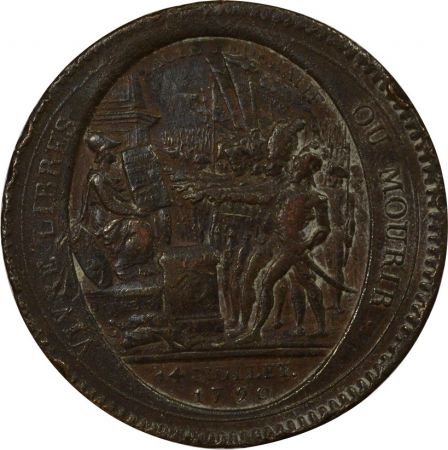 France Monnaie De Confiance - Monneron 5 Sols Au Serment 1792 L\'An Iv \ Departemens\ 