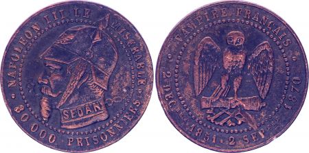 France Monnaie satirique Napoléon III le misérable - Sedan 1870 - 5e ex.