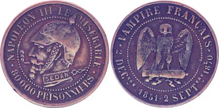France Monnaie satirique Napoléon III le misérable - Sedan 1870 - 7e ex.