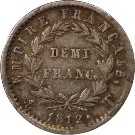 France NAPOLEON Ier - 1/2 FRANC ARGENT 1812 T NANTES