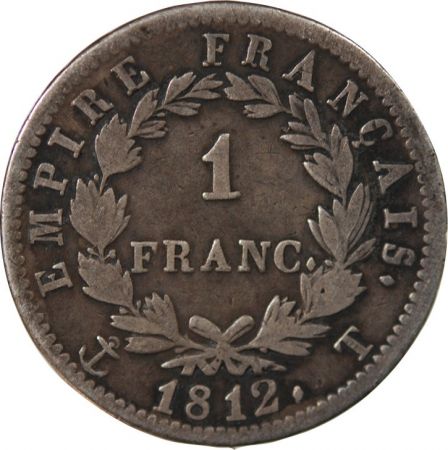 France NAPOLEON Ier - 1 FRANC ARGENT 1812 T NANTES