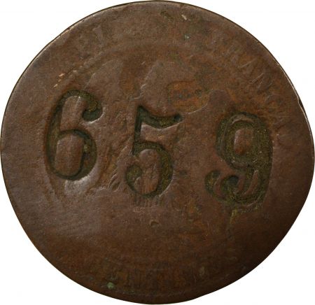 France NAPOLEON III - 10 CENTIMES 1855 D LYON, JETON 659