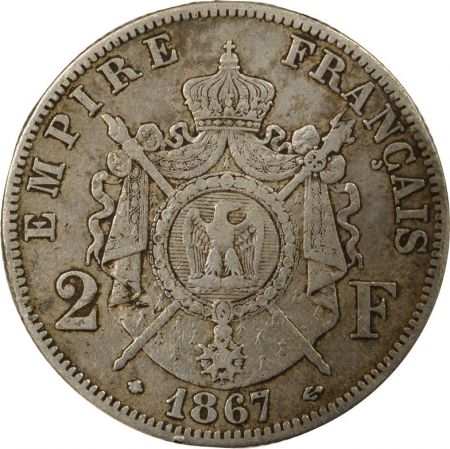 France Napoléon III - 2 Francs Argent 1867 A Paris