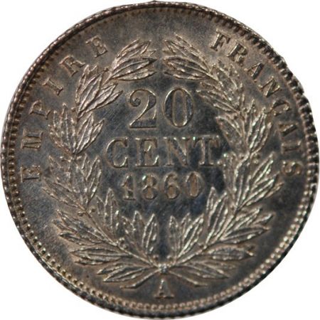 France NAPOLEON III - 20 CENTIMES ARGENT 1860 A PARIS