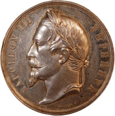 France NAPOLÉON III  BUREAU DES LYCÉES - MÉDAILLE ARGENT - Poinçon Abeille (1860-1879)