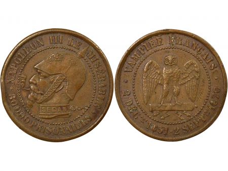 France Napoléon III, Defaite De Sedan - Jeton Bronze - 1870