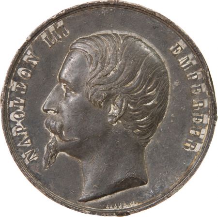 France NAPOLÉON III  PALAIS DE L\'INDUSTRIE - MÉDAILLE ÉTAIN 1855