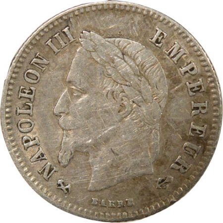 France Napoléon III, Tête Laurée - 20 Centimes Argent, Petit Module - 1864 K Bordeaux