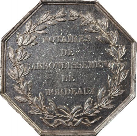 France NOTAIRES, BORDEAUX  JETON ARGENT poinçon Abeille (1845-1860)