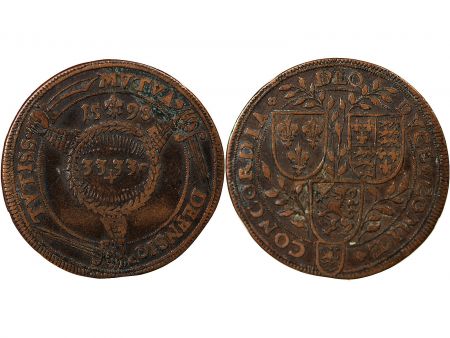 France PAYS-BAS ESPAGNOLS, BRABANT, PHILIPPE II - JETON CUIVRE - 1598 DORDRECHT