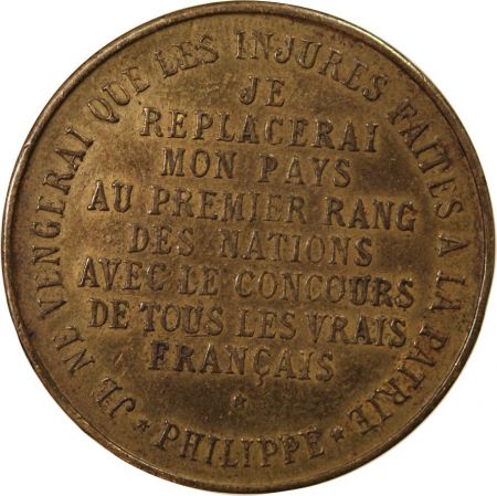 France PHILIPPE  DUC D\'ORLEANS - MEDAILLE LAITON 1900