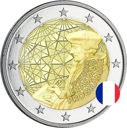 France Pièce 2 Euros Commémo. UNC France 2022 - 35 ans du Programme ERASMUS