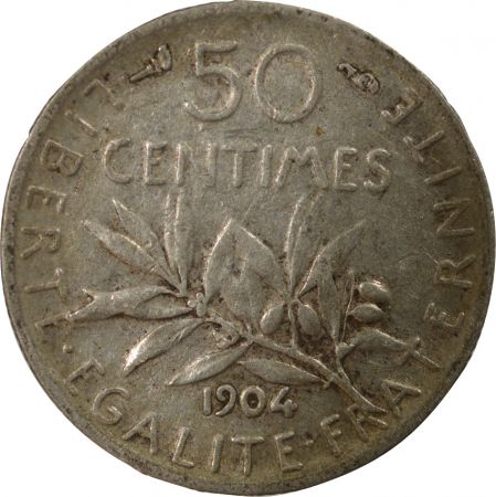 France SEMEUSE - 50 CENTIMES ARGENT 1904
