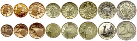 France Série 8 monnaies - 1 c à 2 Euros - 2011 - Frappe BE