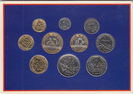 France Série FDC 1994 - 10 monnaies en Francs