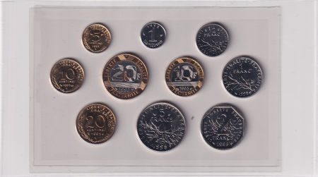 France Série FDC 1995 - 10 monnaies en Francs BU