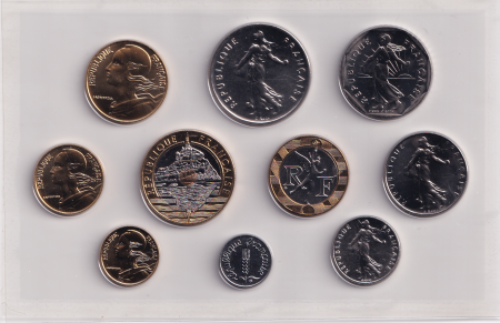 France Série FDC 1997 - 10 monnaies en Francs BU