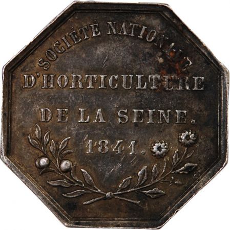 France SOCIÉTÉ D\'HORTICULTURE DE LA SEINE - JETON ARGENT 1841