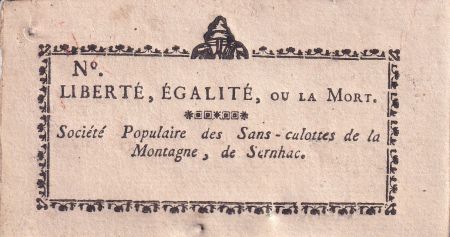 France Société des sans culottes - Gard - Sernhac - 1792 - TTB