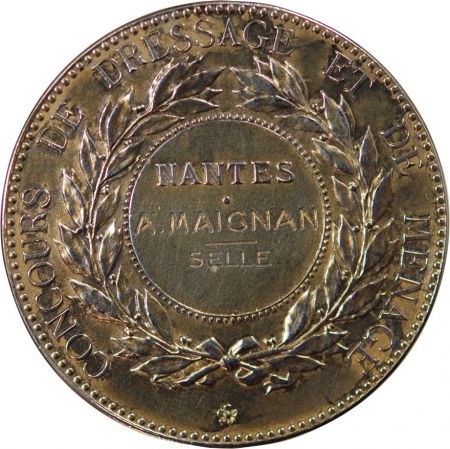 France SOCIÉTÉ HIPPIQUE  CONCOURS DE DRESSAGE - MÉDAILLE ARGENT 1913 NANTES