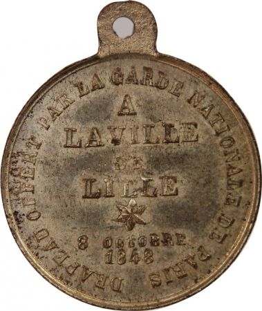 France VILLE DE LILLE - MEDAILLE ETAIN 1848