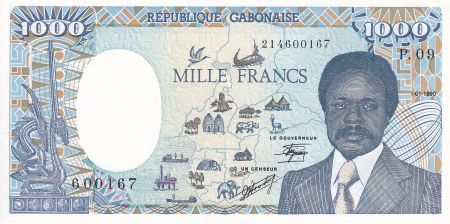 Gabon 1000 Francs - Carte BEAC complète - 1986 - Série P.09 - NEUF - P.10a