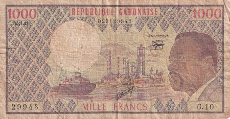 Gabon 1000 Francs - Omar Bongo - 1985 - Série G.10 - P.3d