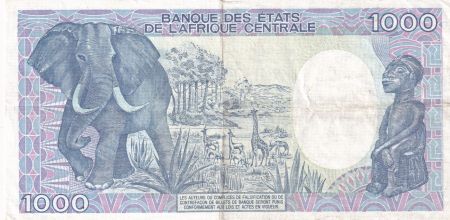 Gabon 1000 Francs Carte BEAC complète - 01-01-1987 - Série U.03