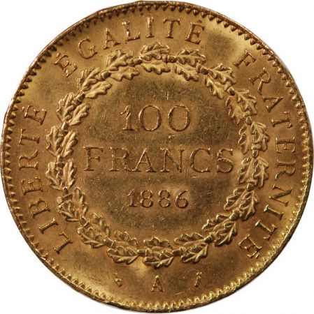 GENIE - 100 FRANCS OR 1886 Dieu protège la France\ \ 
