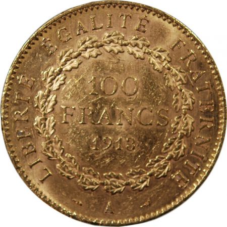 GENIE - 100 FRANCS OR 1913 A PARIS Liberté Egalité Fraternité\ \ 