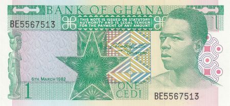Ghana 1 Cedi 1982 - Jeune homme
