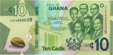Ghana 10 Cedis 2019 Ghana - K. Nkrumah et 5 leaders