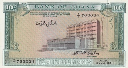 Ghana 10 Shillings Banque Centrale - 1963
