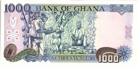 Ghana 1000 Cedis - Pierres Précieuses et récolte - 1995-96