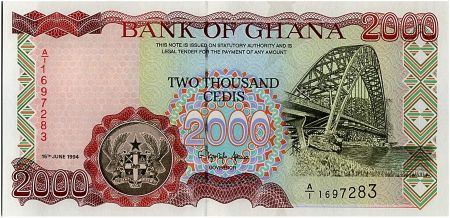 Ghana 2000 Cedis - Pont et Pêcheurs - 1994