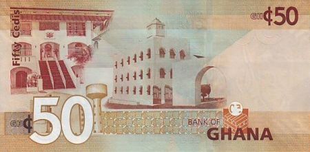 Ghana 50 Cedis K. Nkrumah et 5 leaders - Immeuble