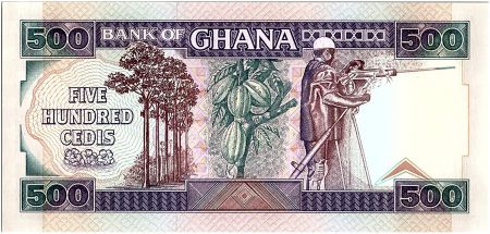 Ghana 500 Cedis - Travail et Industrie - 1991