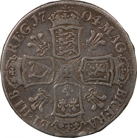 Grande Bretagne ANGLETERRE  ANNE - 1/2 CROWN ARGENT 1704