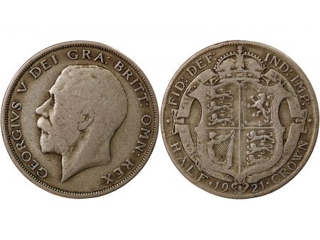 Grande Bretagne GRANDE-BRETAGNE  GEORGES V - HALF CROWN ARGENT 1921