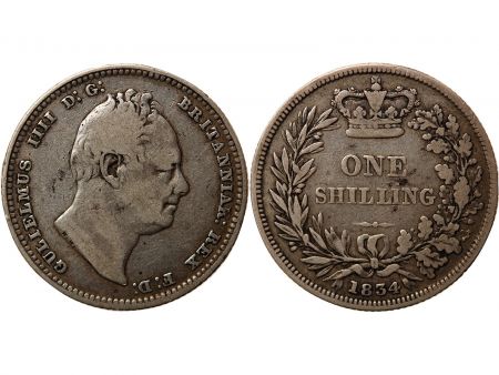 Grande Bretagne GRANDE-BRETAGNE  GUILLAUME IV - SHILLING ARGENT 1834