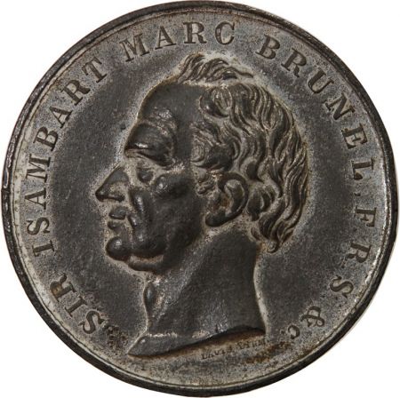 Grande Bretagne GRANDE-BRETAGNE  ISAMBART MARC BRUNEL - MEDAILLE ZINC 1842 - TUNNEL SOUS LA TAMISE