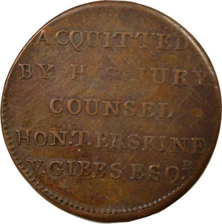 Grande Bretagne ROYAUME-UNI - JETON 1794 - AQUITTEMENT DE J. H. TOOKE