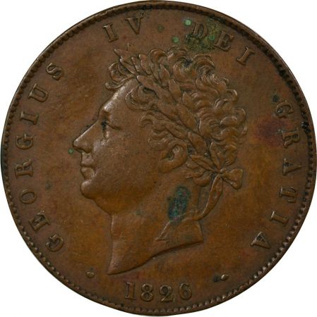 Grande Bretagne ROYAUME-UNI, GEORGE IV - 1/2 PENNY 1826 LONDRES