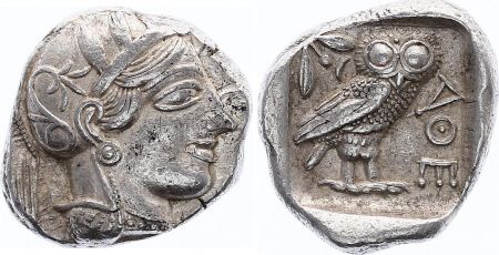 Grèce (Athènes) Tétradrachme, Athena, Chouette (-450-430) - 2 em ex